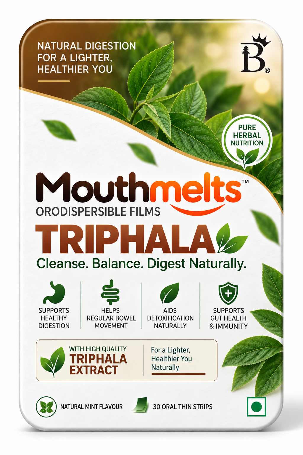 Mouthmelts Triphala orodispersible films pack