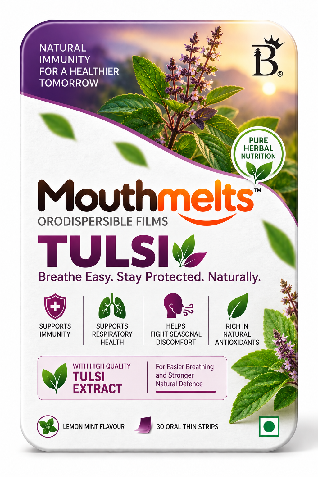 Mouthmelts Tulsi orodispersible films pack