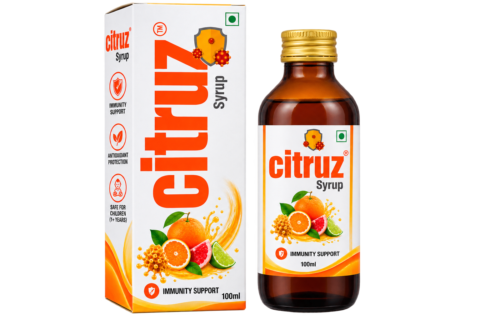 Citruz Syrup product packaging and bottle