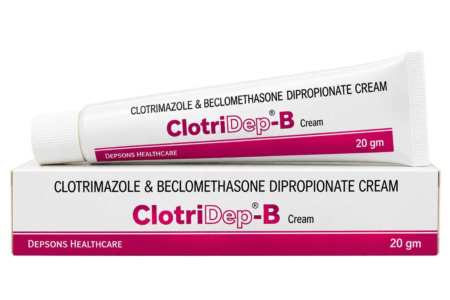 ClotriDep-B Cream product packaging and tube