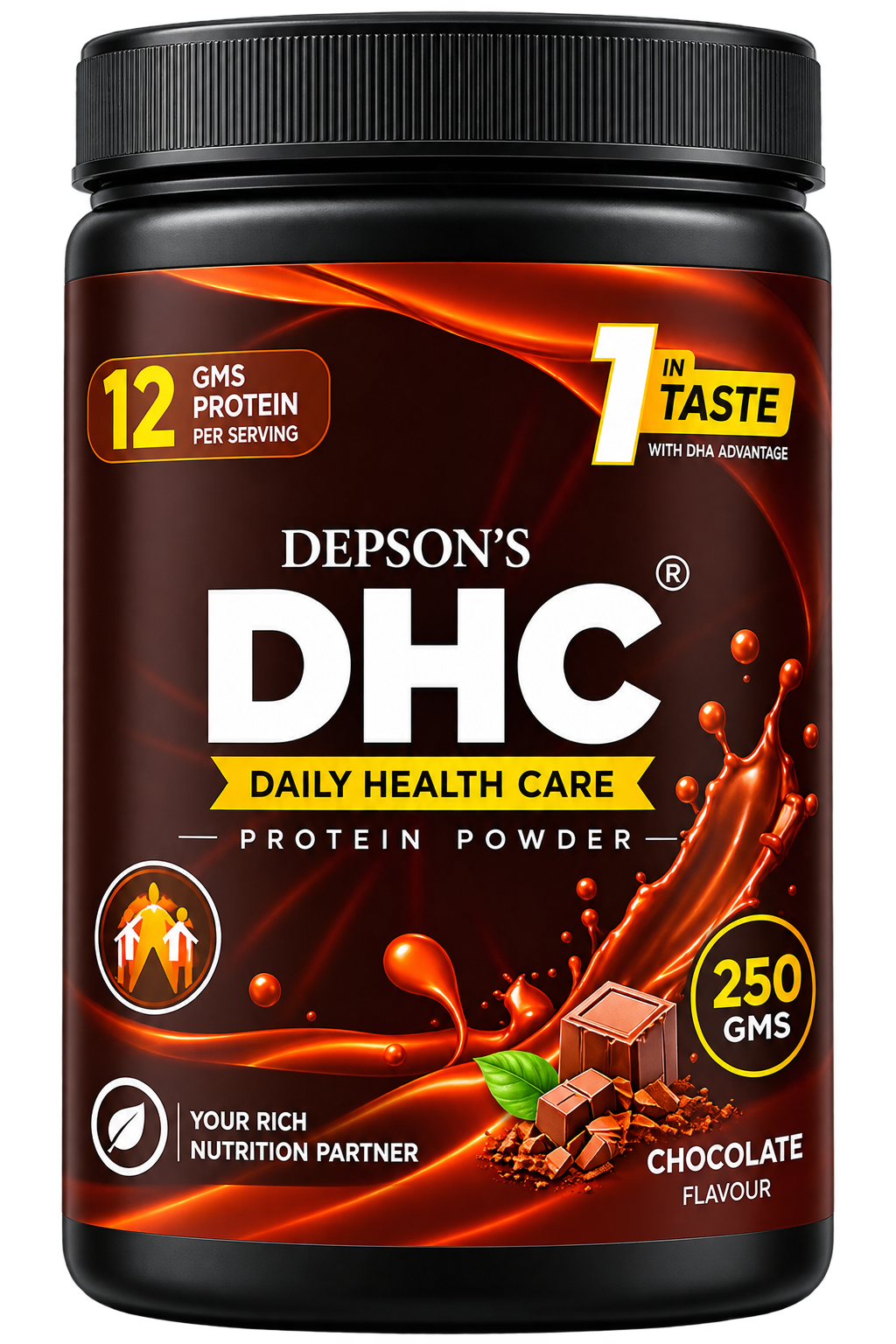 DHC Protein Powder chocolate flavour container
