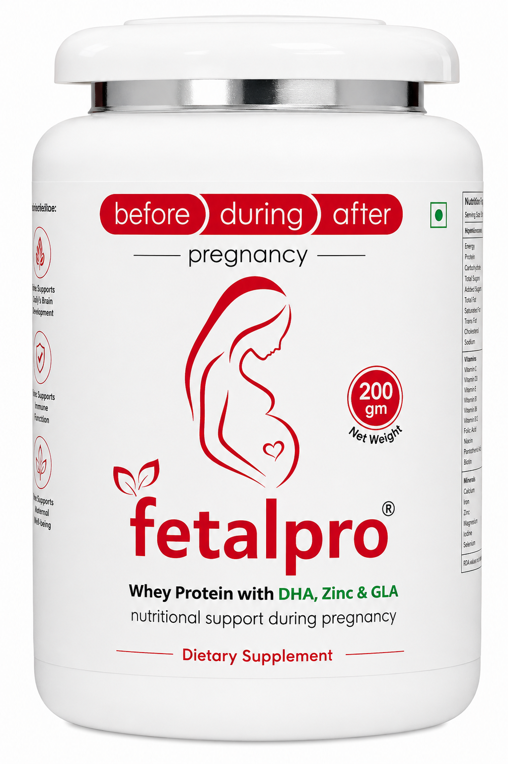 Fetalpro pregnancy protein powder container