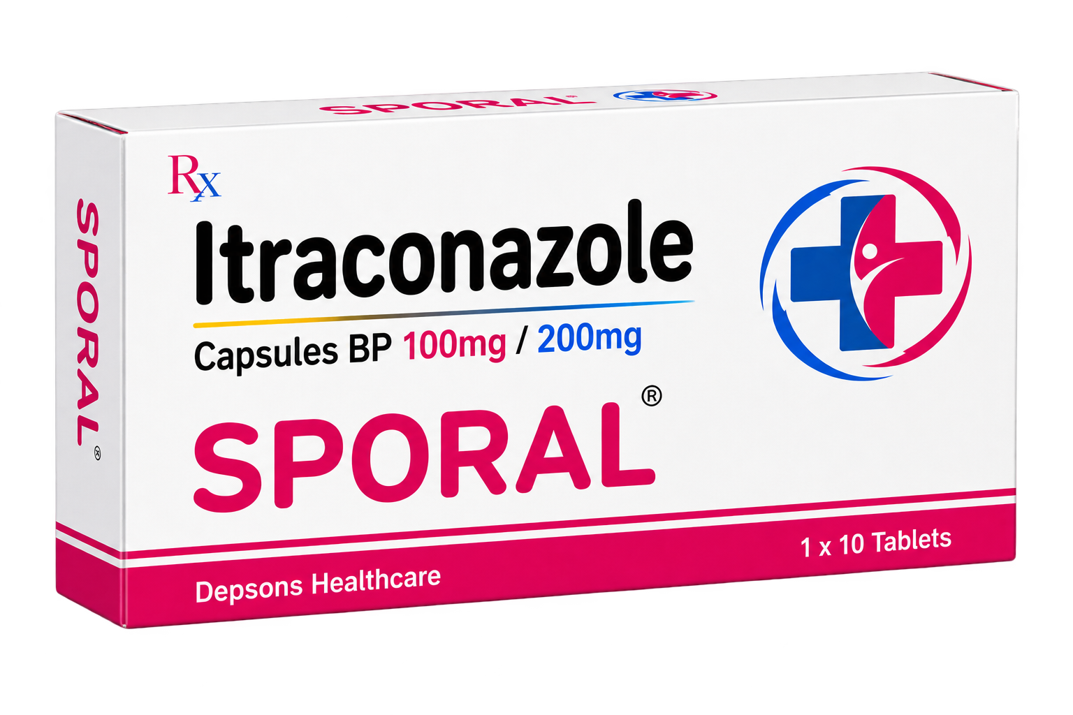 Sporal Itraconazole Capsules product packaging